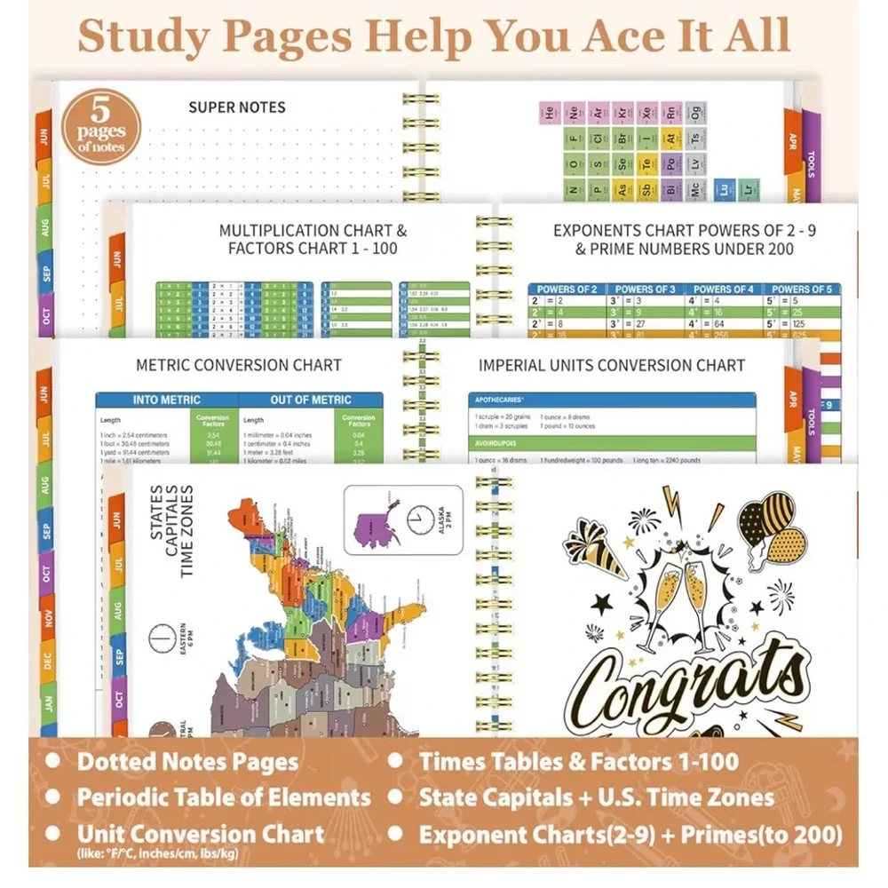 New 2025-2026 Spiral Planner with Tabs